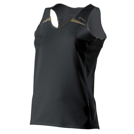 2XU Elite Run Singlet Black / Gold