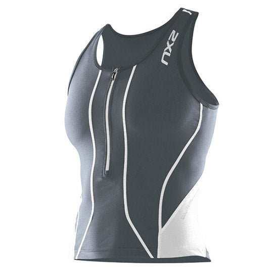 2XU Endurance Tri Singlet Steel / White