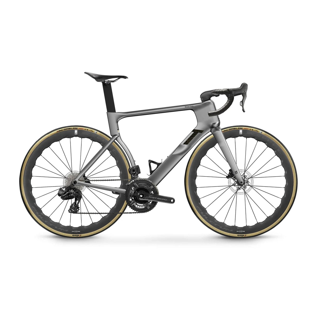 3T Strada Italia Super Record WRL 13 - speed Fulcrum Sharq 42 Bike Argento