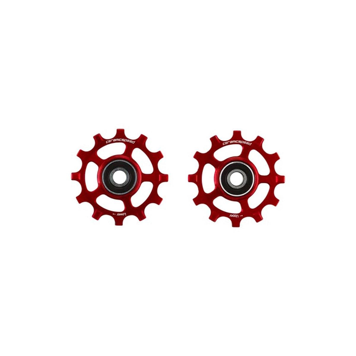 CeramicSpeed Ceramic Alloy Derailleur Pulleys - Shimano 11 - Speed Narrow Wide Red