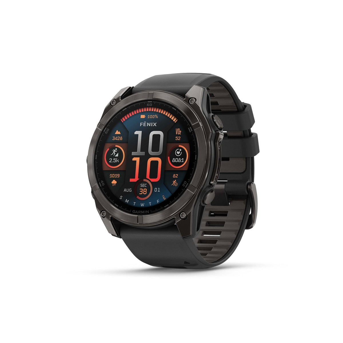 Garmin Fenix 8 AMOLED Sapphire Smartwatch Carbon Grey Titanium / Black Band