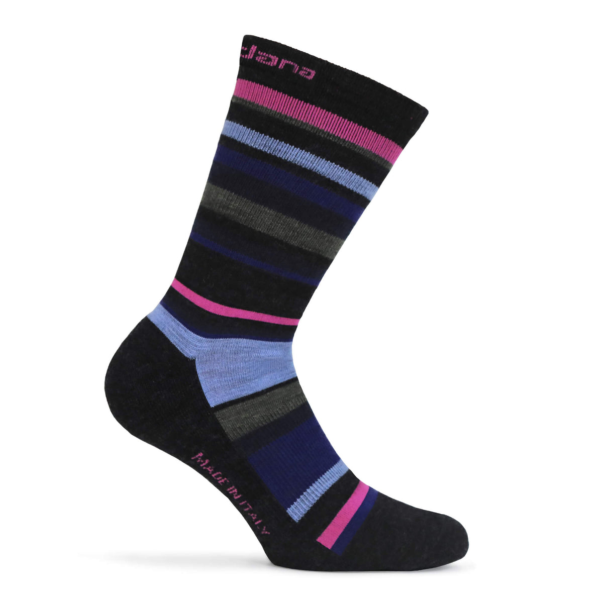 Giordana Merino Wool Tall Socks STRIPES BLACK