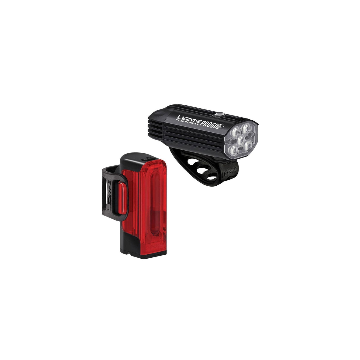 Lezyne Fusion Drive Pro 600+ / Strip Drive 300+ Pair Satin Black / Black