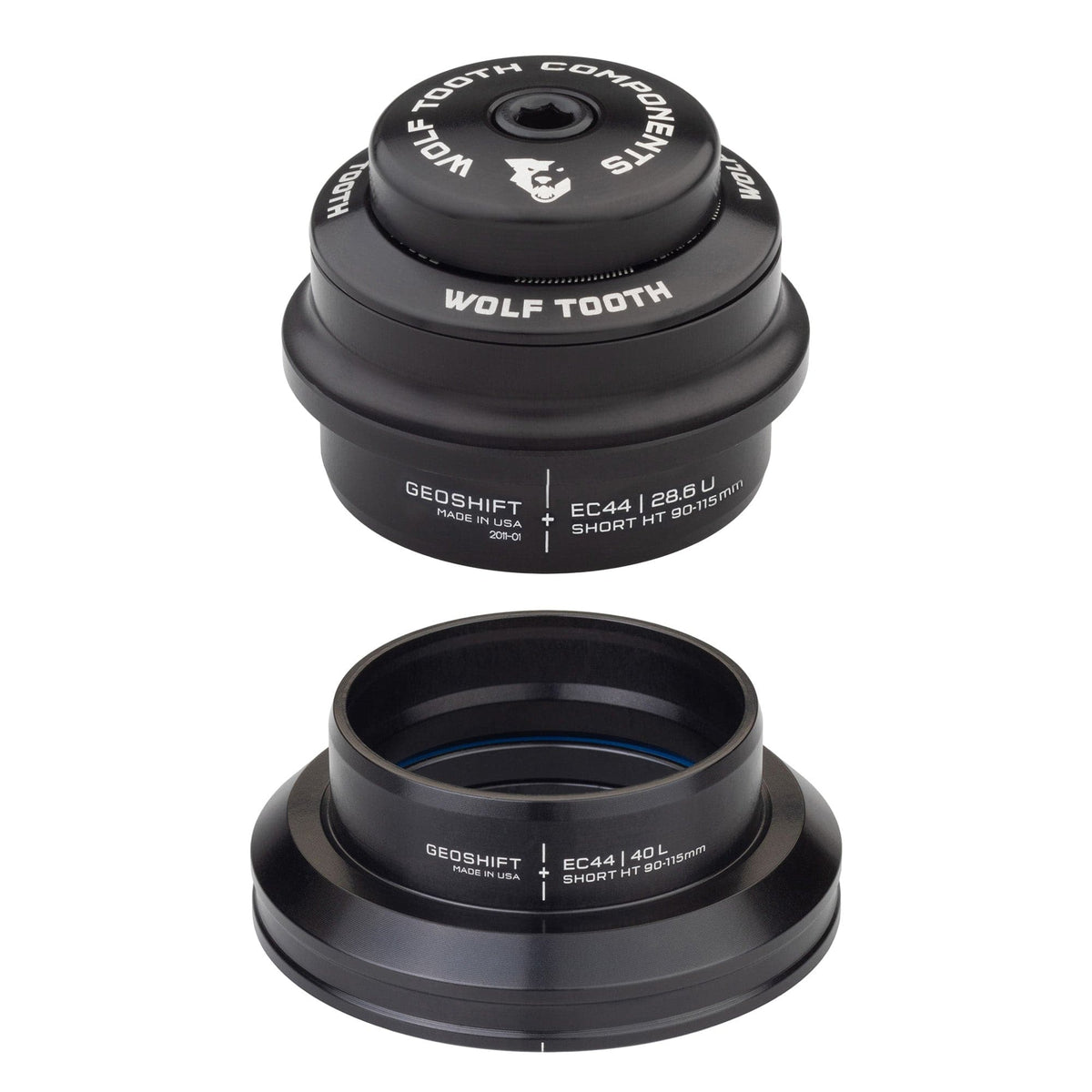 Wolf Tooth 1 Degree GeoShift Performance Angle Headset EC44/28.6 Upper, EC44/40 Lower