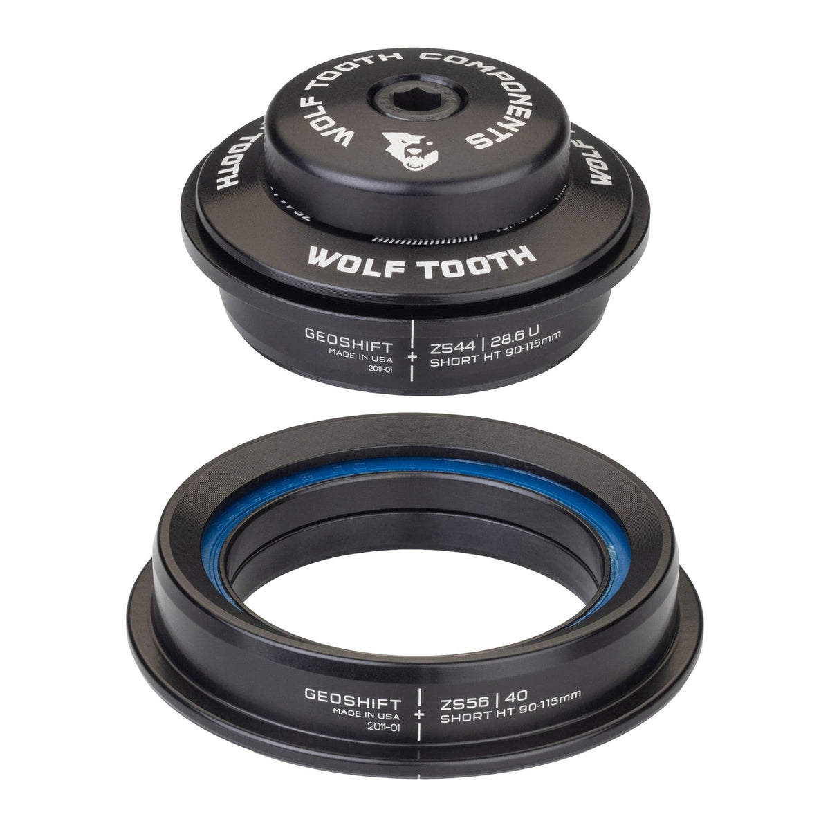 Wolf Tooth 1 Degree GeoShift Performance Angle Headset ZS44/28.6 Upper, ZS56/40 Lower