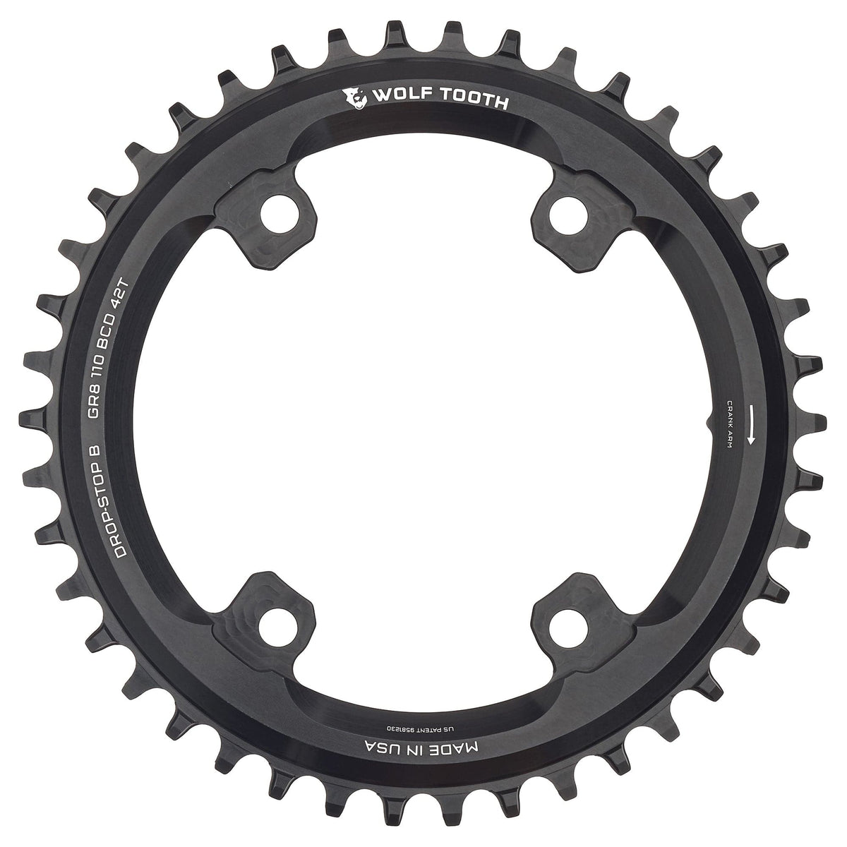 Wolf Tooth 110 BCD Asymmetric 4 - Bolt Chainrings for Shimano Cranks Drop - Stop B