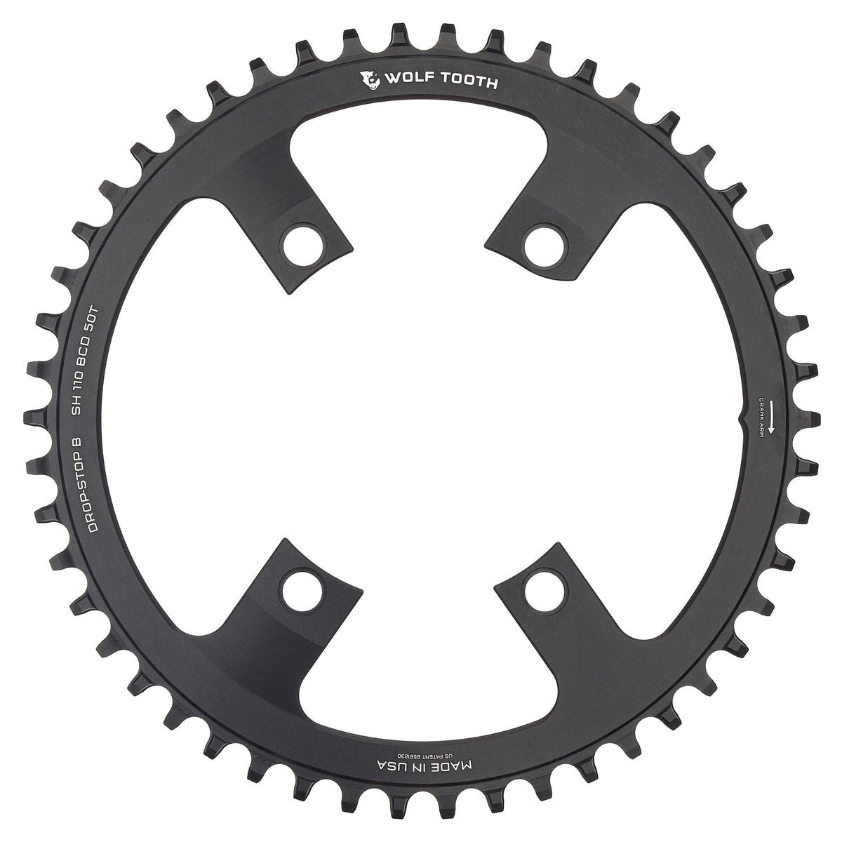 Wolf Tooth 110 BCD Asymmetric 4 - Bolt Chainrings for Shimano Cranks Drop - Stop B