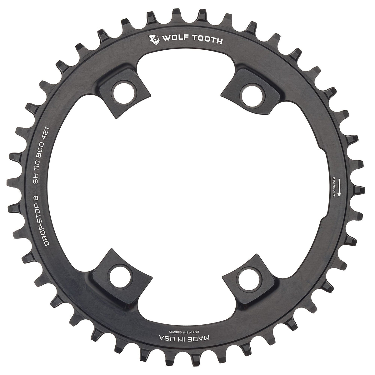 Wolf Tooth 110 BCD Asymmetric 4 - Bolt Chainrings for Shimano Cranks Drop - Stop B