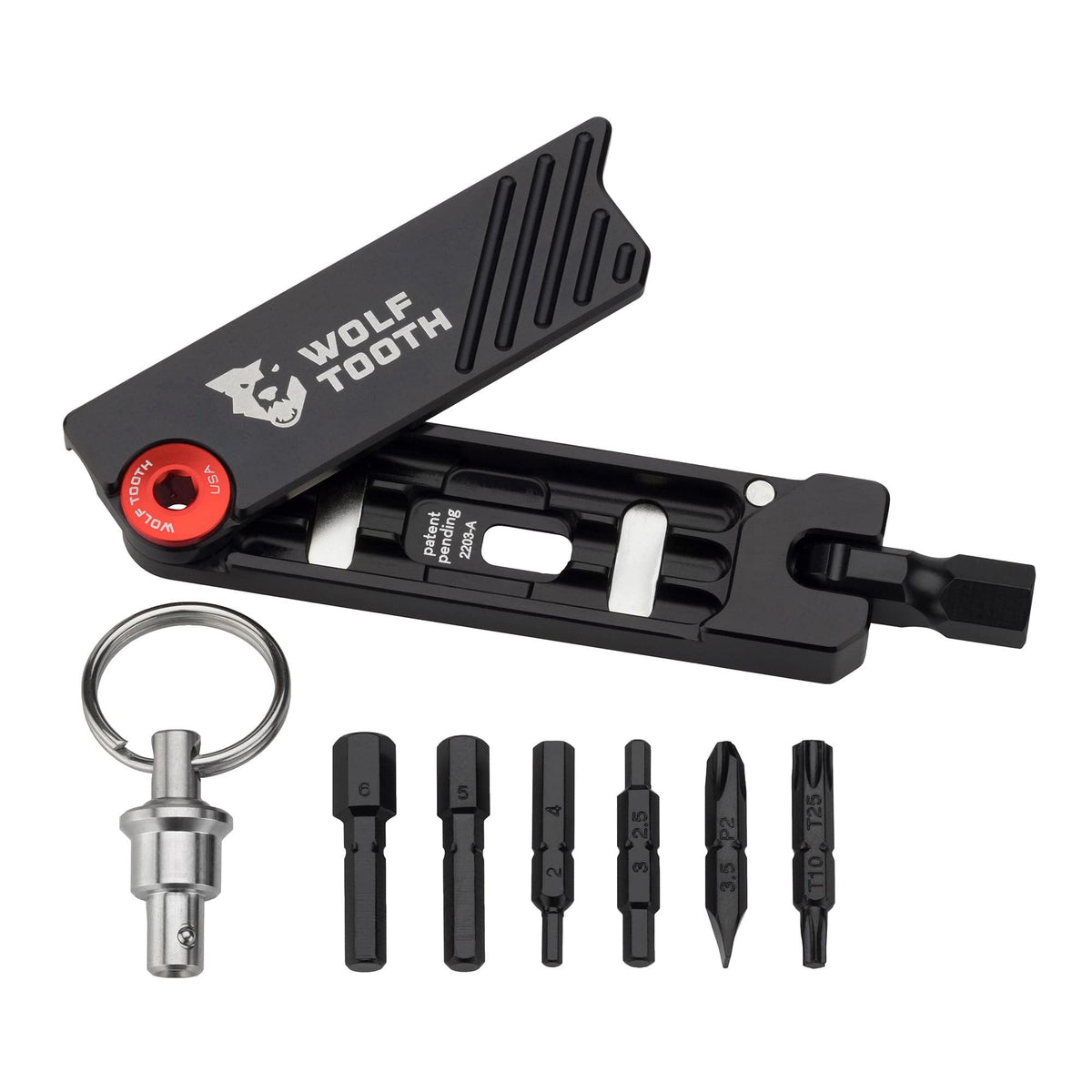 Wolf Tooth 6 - Bit Hex Wrench Multi - Tool Black