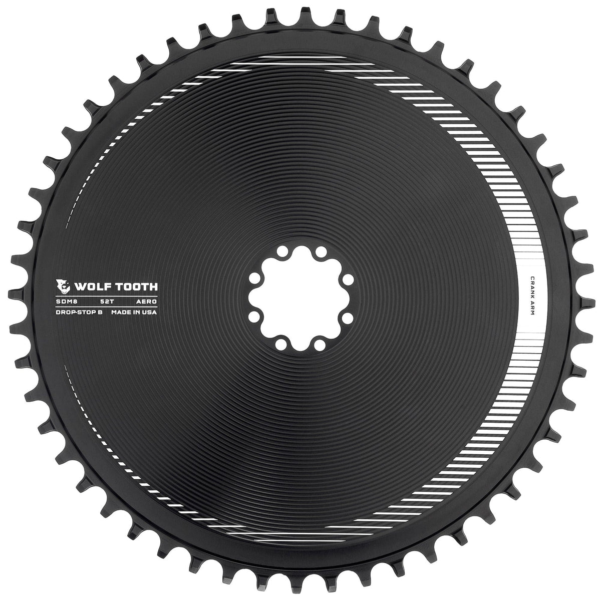 Wolf Tooth Aero Direct Mount Chainring for SRAM 8 - Bolt Gravel / Road Cranks Drop - Stop B