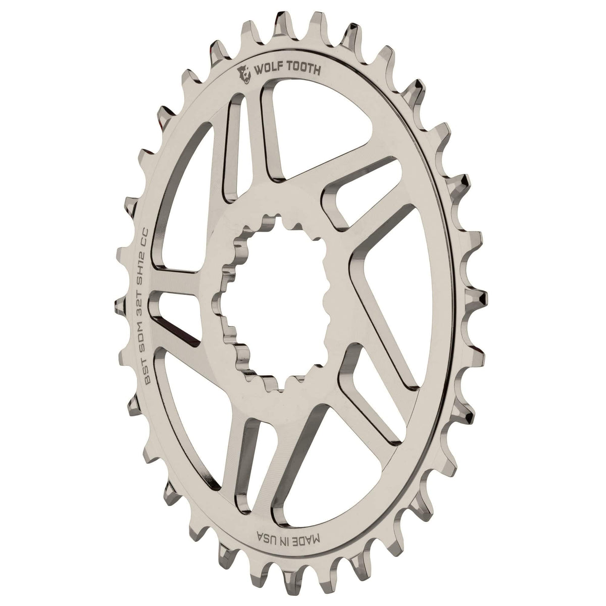 Wolf Tooth Direct Mount Chainrings for Cane Creek and SRAM Cranks for Shimano 12spd Hyperglide+ Chain Nickel