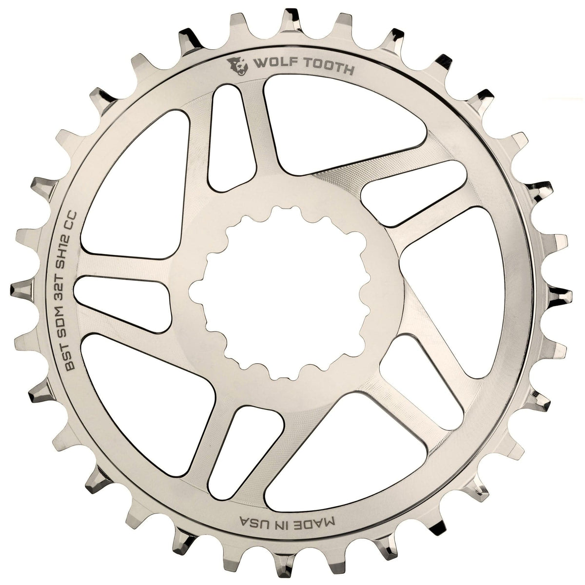 Wolf Tooth Direct Mount Chainrings for Cane Creek and SRAM Cranks for Shimano 12spd Hyperglide+ Chain Nickel