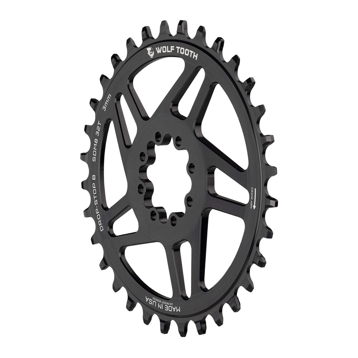 Wolf Tooth Direct Mount Chainrings for SRAM 8 - Bolt Mountain Cranks Drop - Stop B