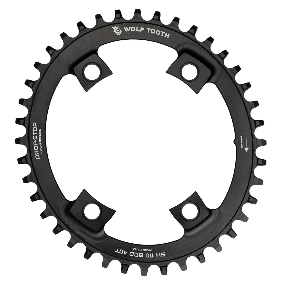 Wolf Tooth Oval 110 BCD Asymmetric 4 - Bolt Chainrings for Shimano Cranks Drop - Stop B