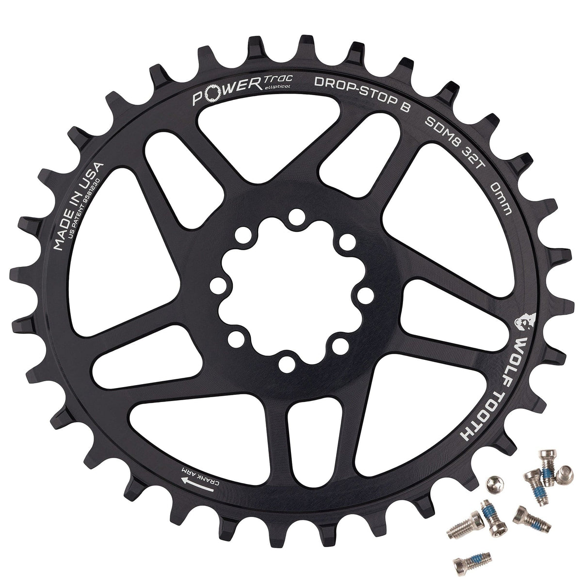 Wolf Tooth Oval Direct Mount Chainrings for SRAM 8 - Bolt Mountain Cranks Drop - Stop B