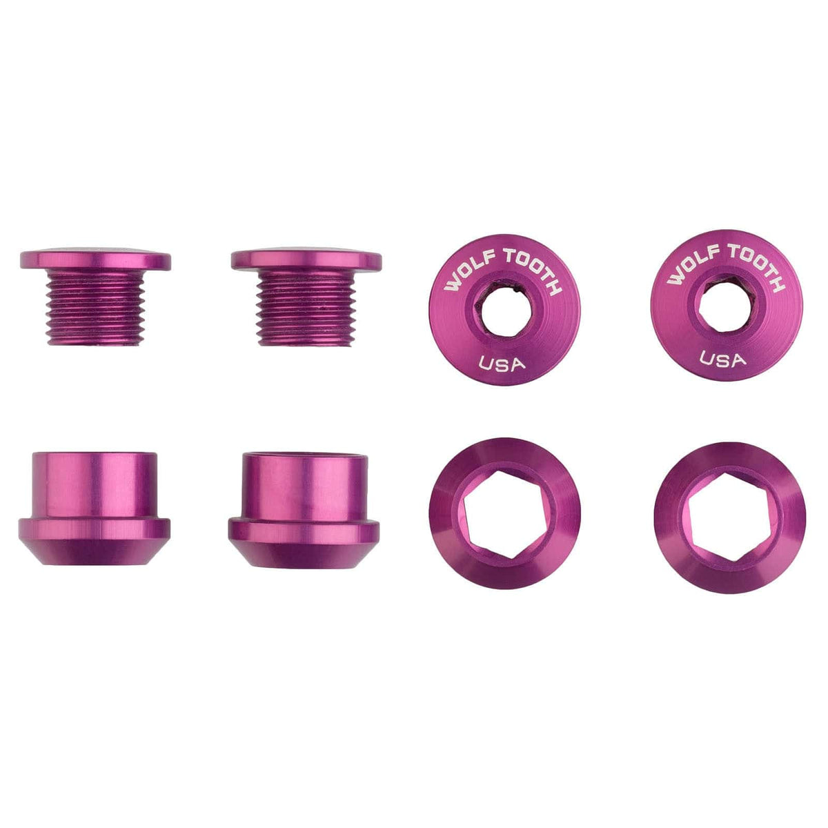 Wolf Tooth Set of 4 Chainring Bolts+Nuts for 1X Aluminum
