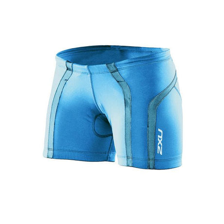 2XU Femme Hipster Short Bermuda Blue / Blue Fondale