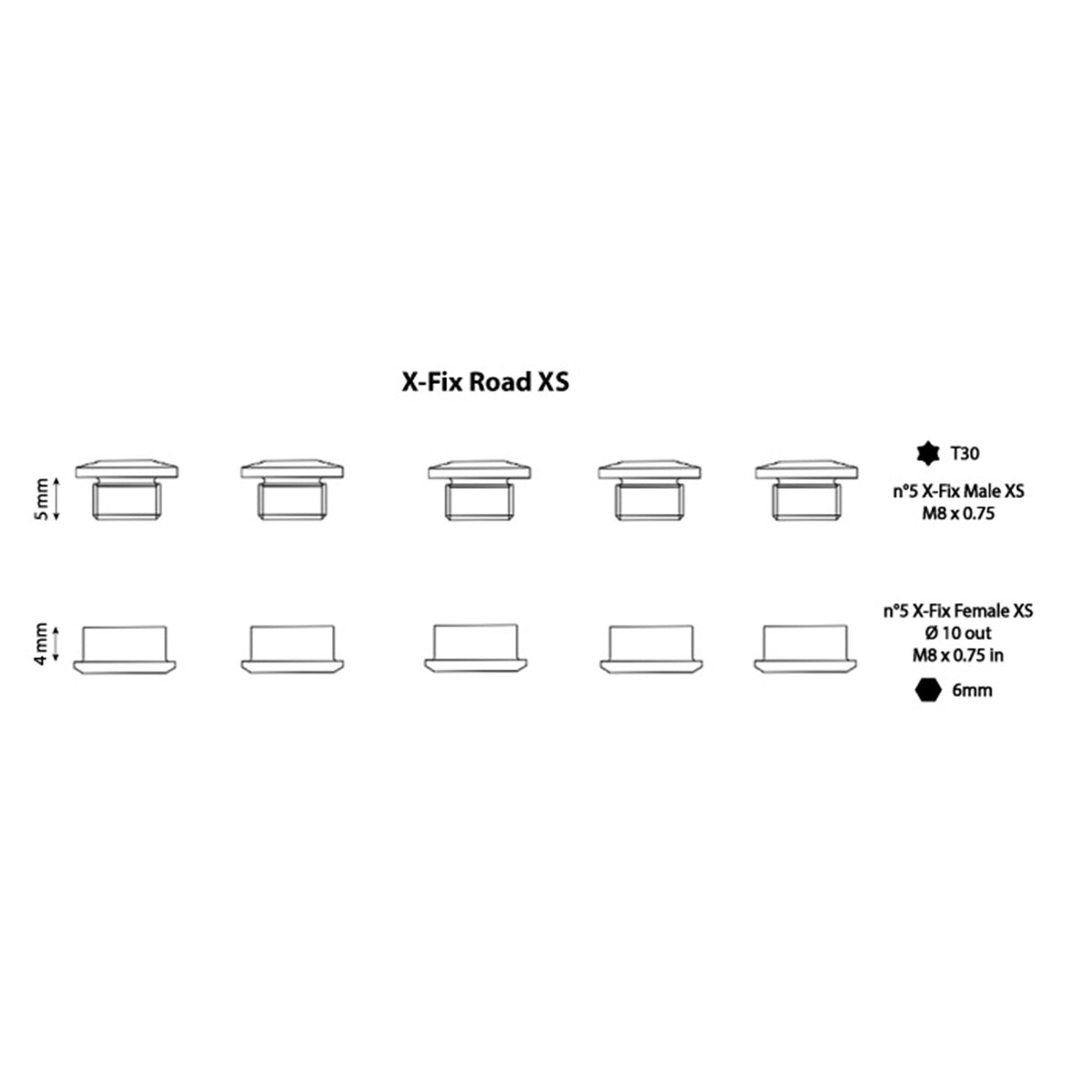 Carbon-Ti X-Fix Road XS Chainring Bolt Kit