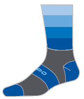 Capo Active Compression 15cm Q-Skin Sock - Blue Stripe Fade