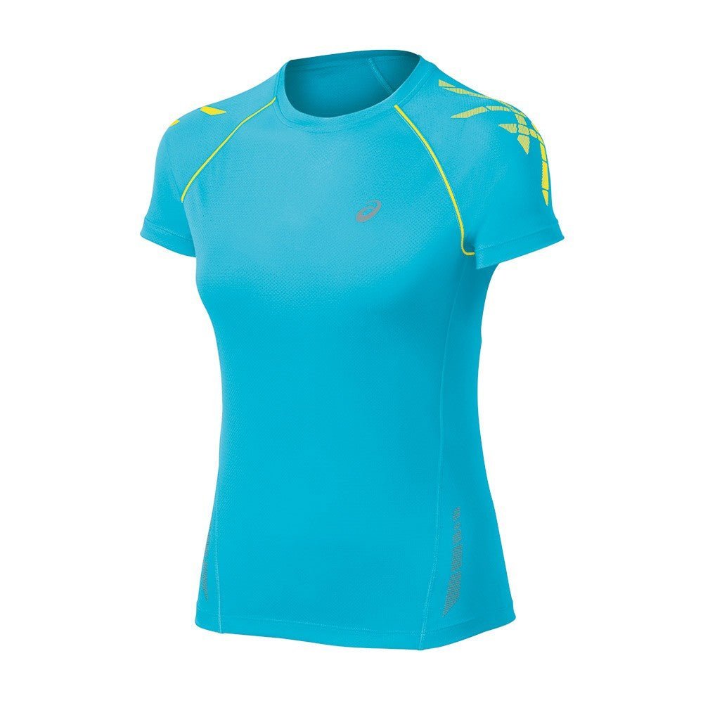 Asics Speed Short Sleeve Run Top Aquarium / Blazing Yellow