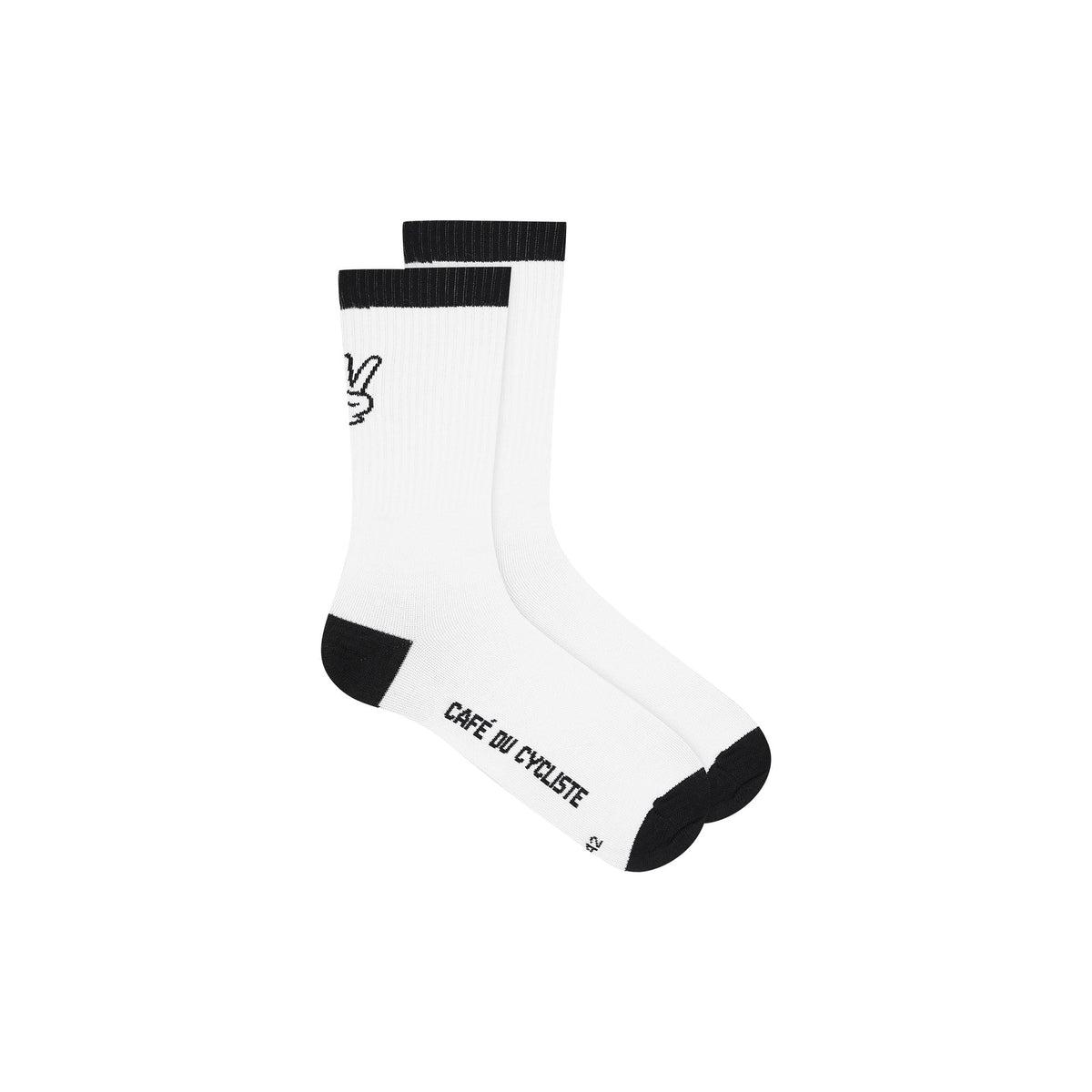 Cafe du Cycliste Motto Socks Black on White