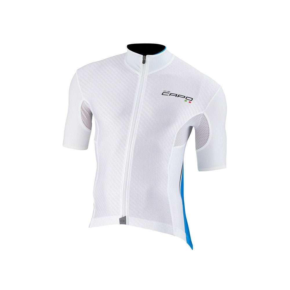 Capo Volta Short Sleeve Jersey White / Cyan