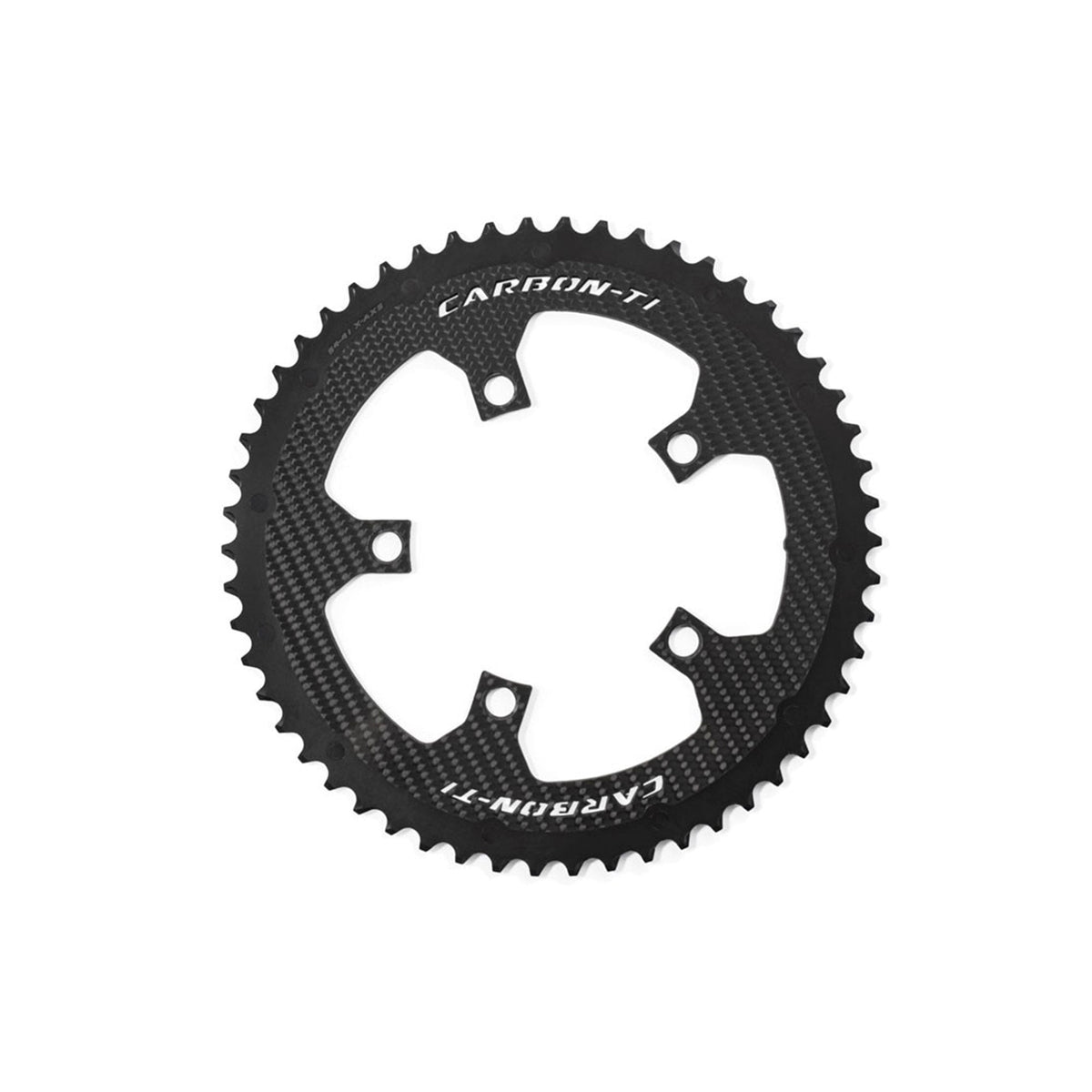 Carbon - Ti X - CarbonRing Outer Chainring 5 - Arm SRAM AXS Compatible Black