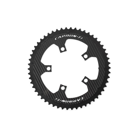 Carbon - Ti X - CarbonRing Outer Chainring 5 - Arm SRAM AXS Compatible Black