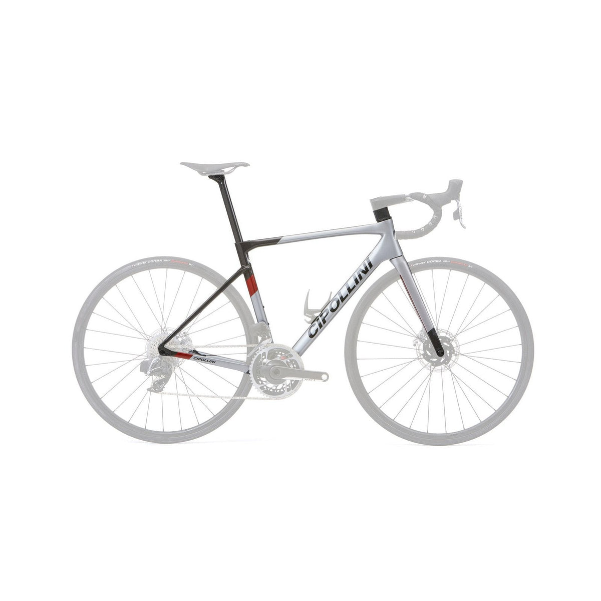 Cipollini Dolomia Disc Frameset Silver / Carbon / Red Metallic Shiny