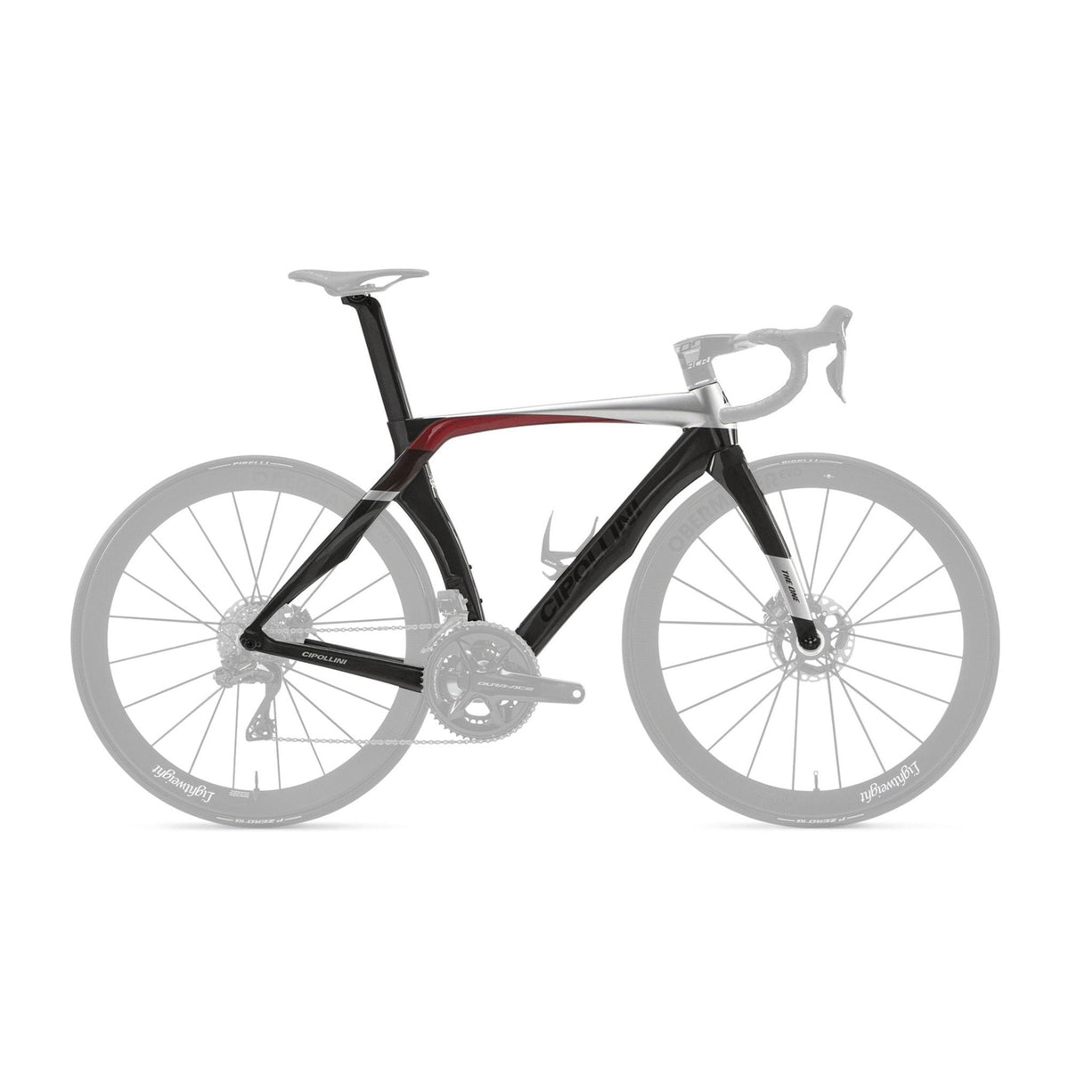 Cipollini RB1K The One Rim Brake Frameset Carbon / Silver / Red Metal Shiny