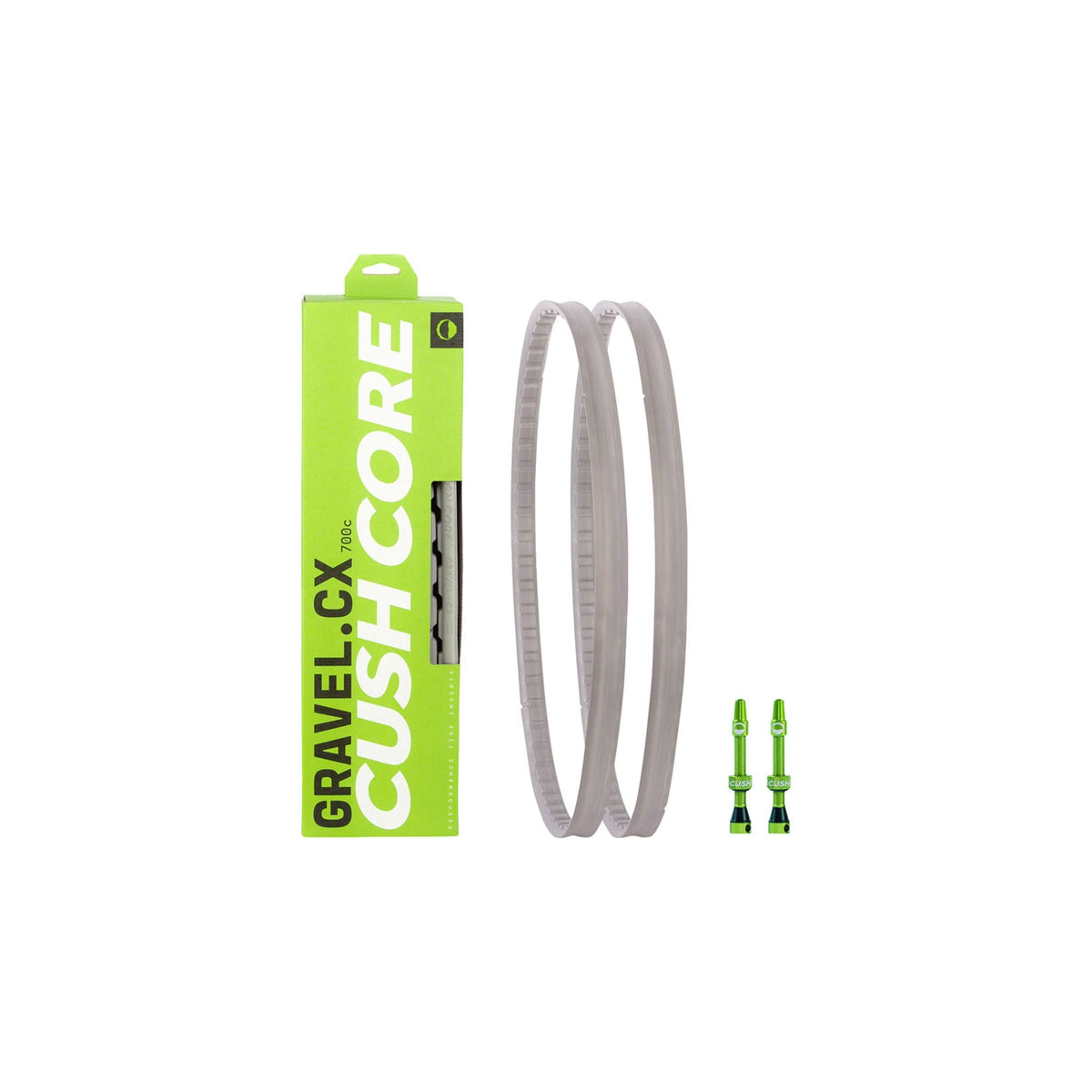 CushCore Gravel/CX Tire Inserts Set for 700c x 33 - 46mm Tires, Includes 2 Tubeless Valves