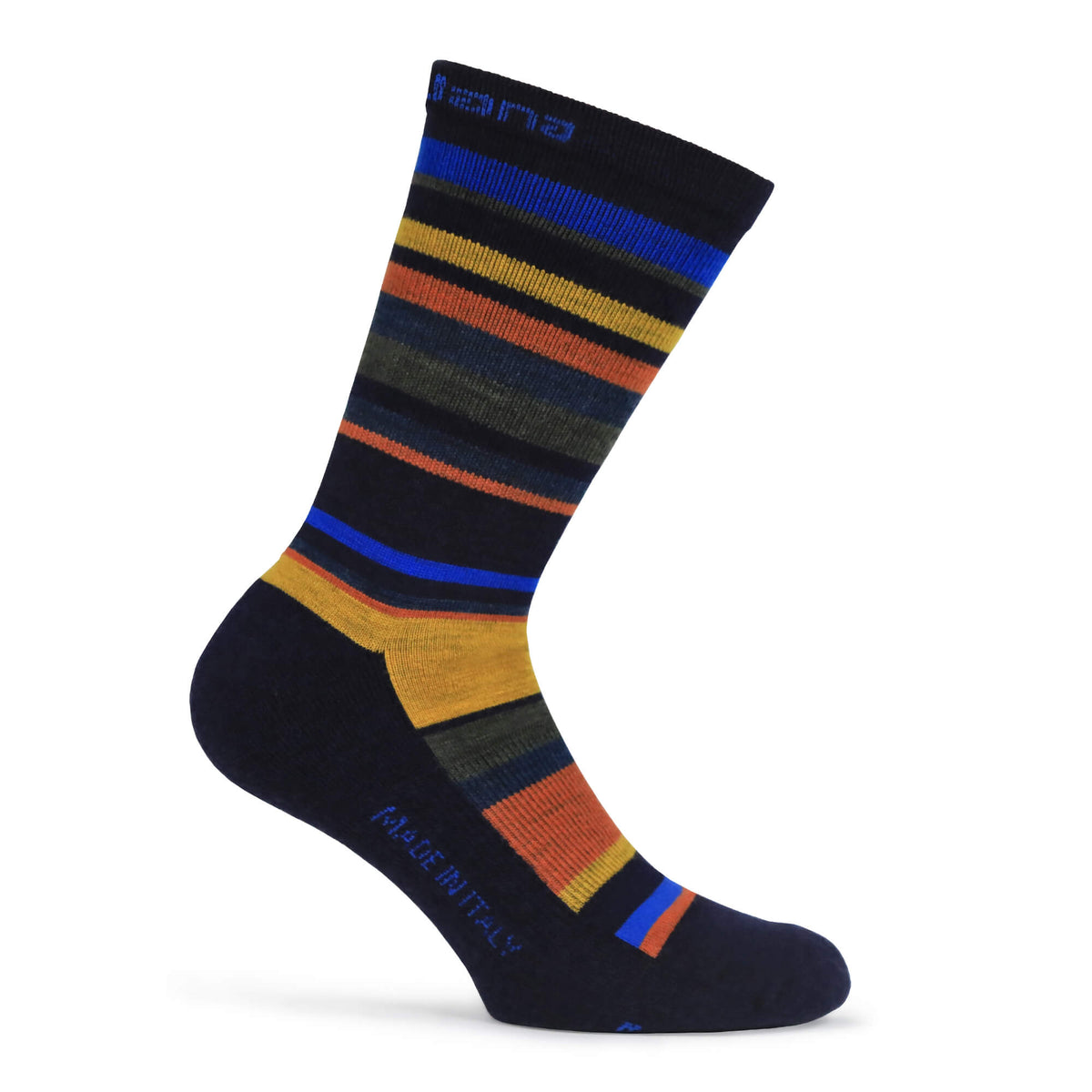 Giordana Merino Wool Tall Socks STRIPES BLUE