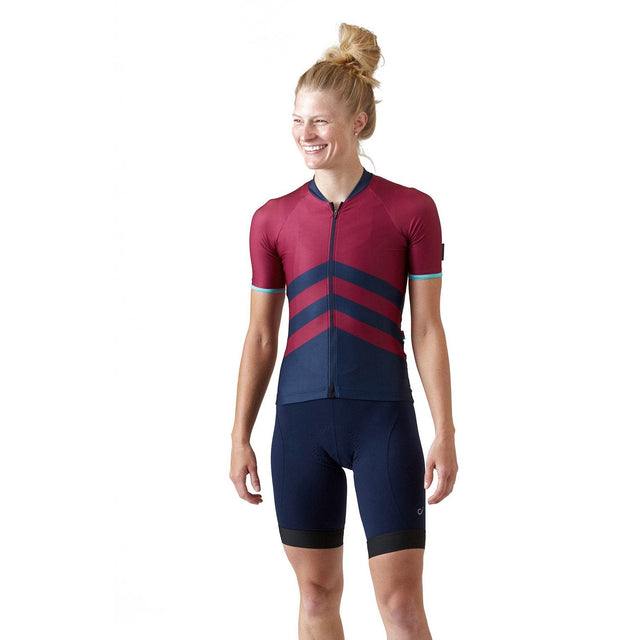 Velocio Chevron ES Short Sleeve Jersey Chevron Beet