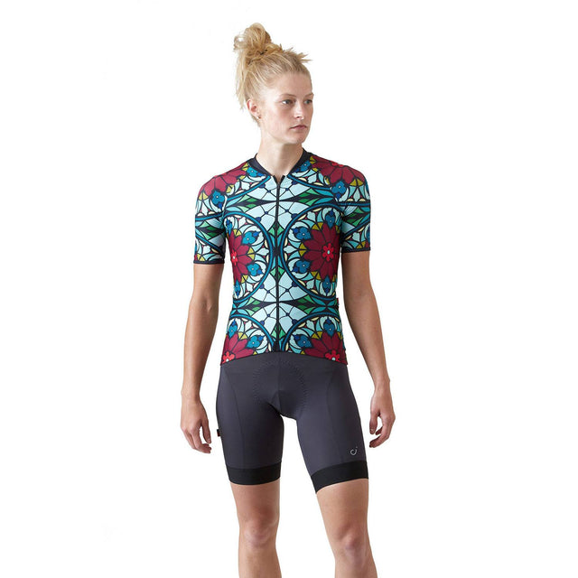 Velocio Stained Glass ES Short Sleeve Jersey Stained Glass Beet