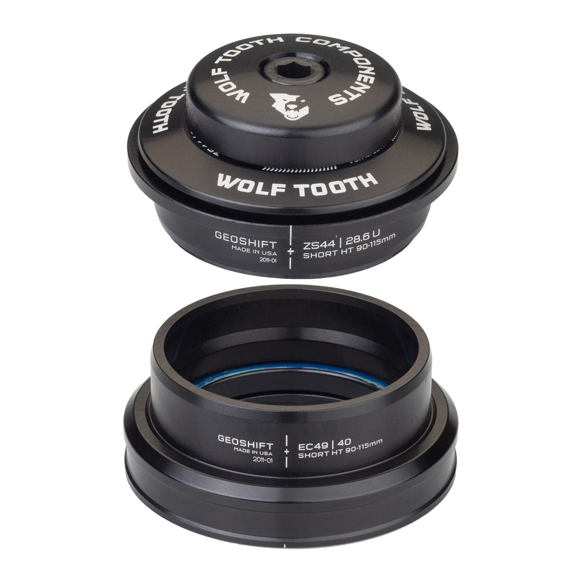 Wolf Tooth 1 Degree GeoShift Performance Angle Headset ZS44/28.6 Upper, EC49/40 Lower