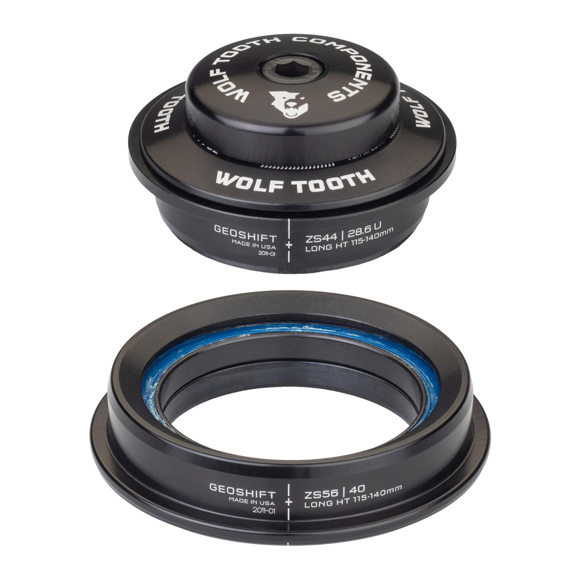 Wolf Tooth 1 Degree GeoShift Performance Angle Headset ZS44/28.6 Upper, ZS56/40 Lower