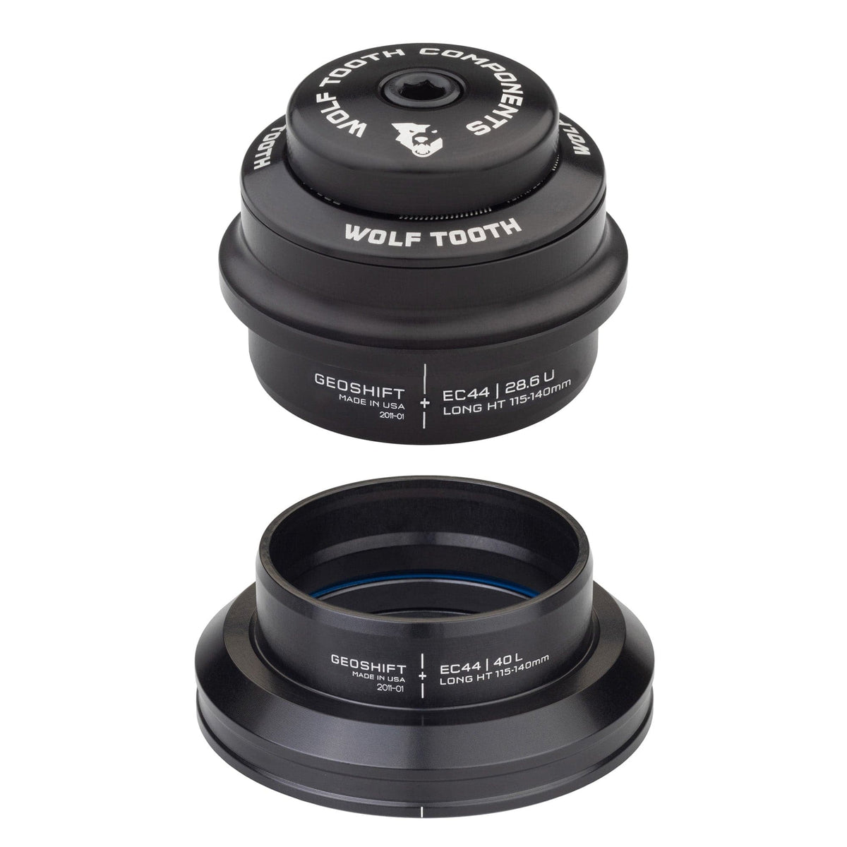 Wolf Tooth 1 Degree GeoShift Performance Angle Headset EC44/28.6 Upper, EC44/40 Lower