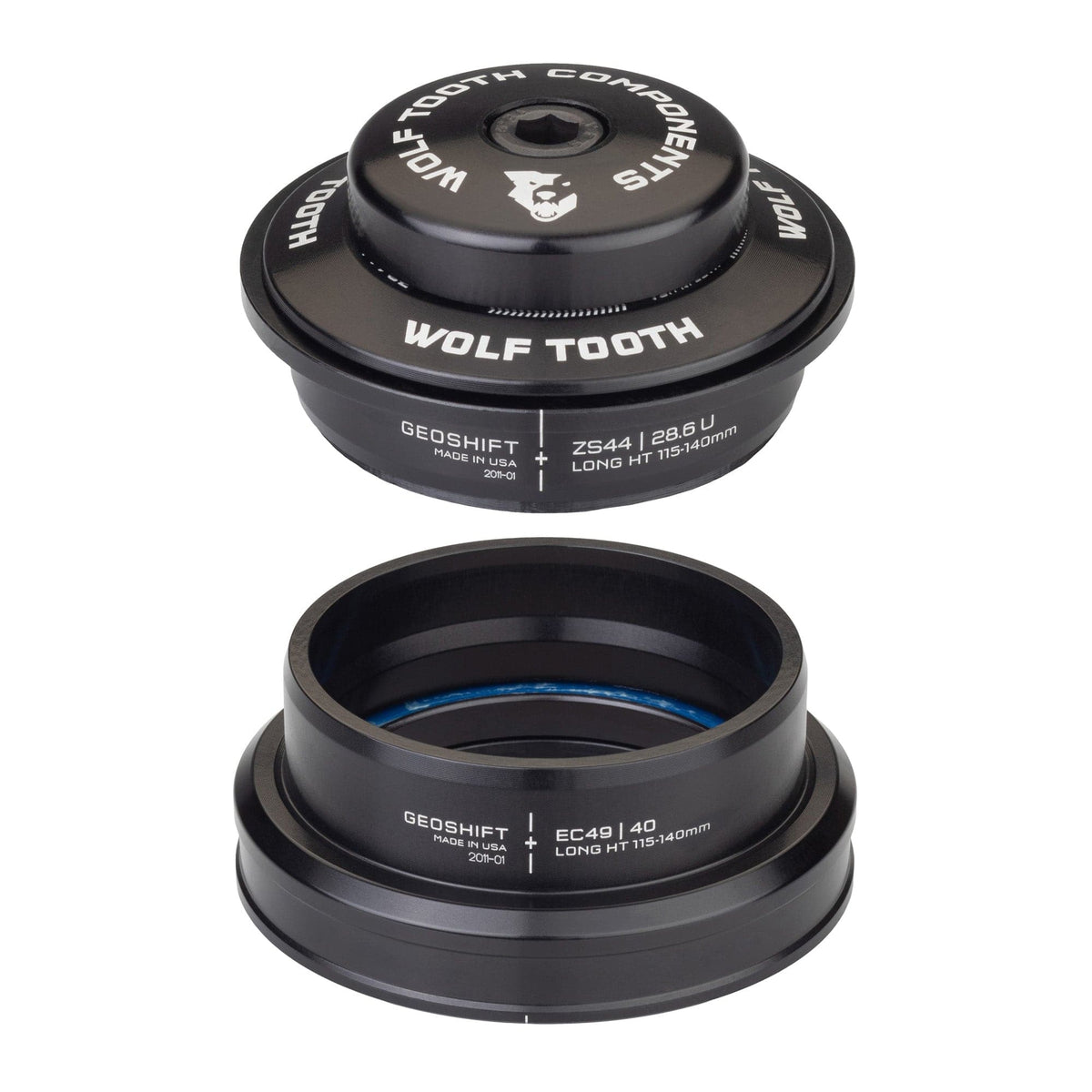 Wolf Tooth 1 Degree GeoShift Performance Angle Headset ZS44/28.6 Upper, EC49/40 Lower
