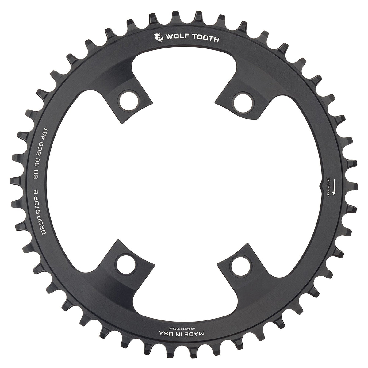 Wolf Tooth 110 BCD Asymmetric 4 - Bolt Chainrings for Shimano Cranks Drop - Stop B