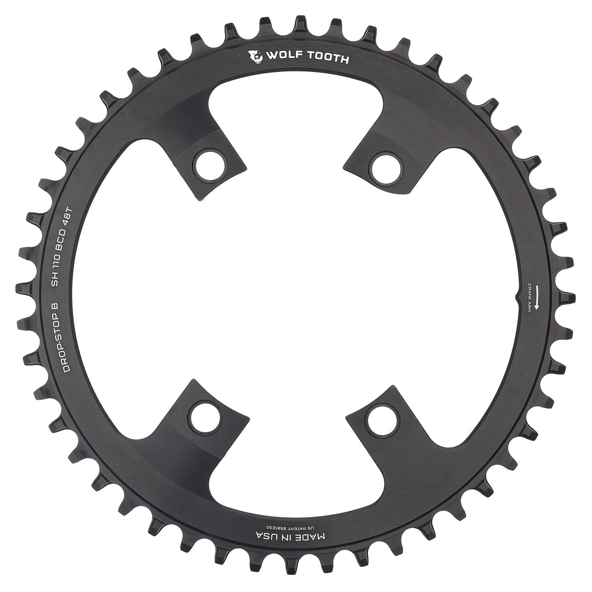 Wolf Tooth 110 BCD Asymmetric 4 - Bolt Chainrings for Shimano Cranks Drop - Stop B