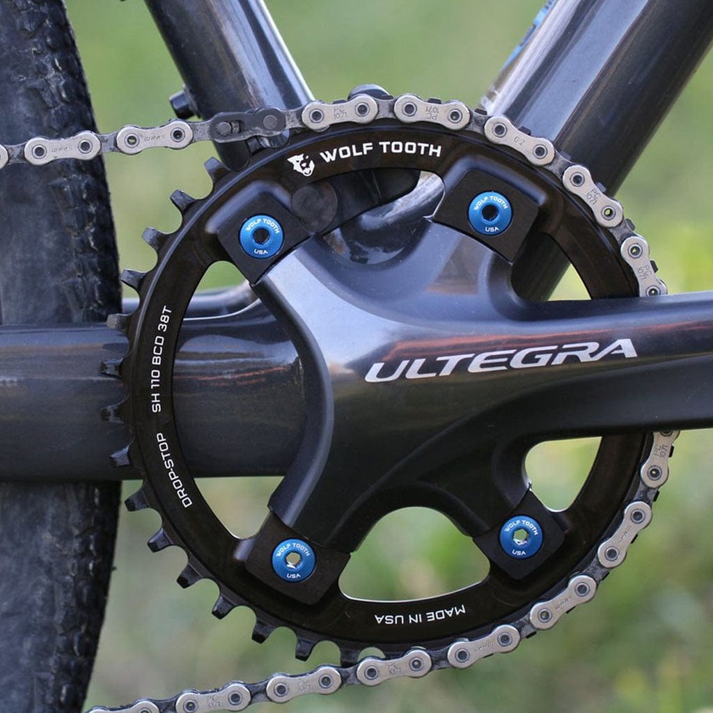 Wolf Tooth 110 BCD Asymmetric 4 - Bolt Chainrings for Shimano Cranks Drop - Stop B