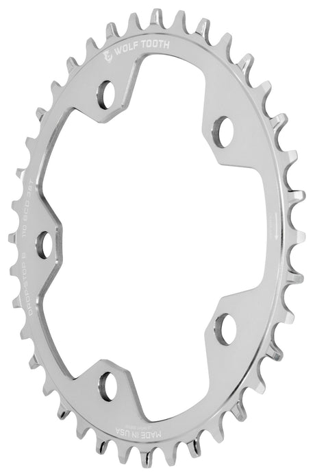 Wolf Tooth 110 BCD Gravel / CX / Road Chainrings - Raw Silver Drop - Stop B
