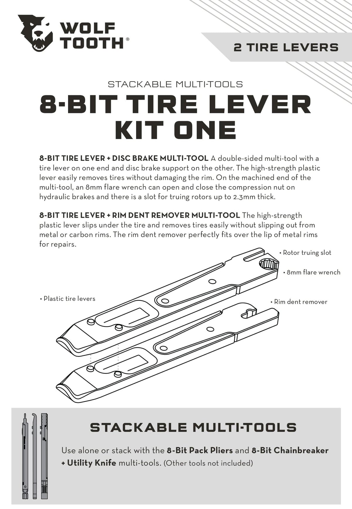 Wolf Tooth 8 - Bit Tire Lever Kit One