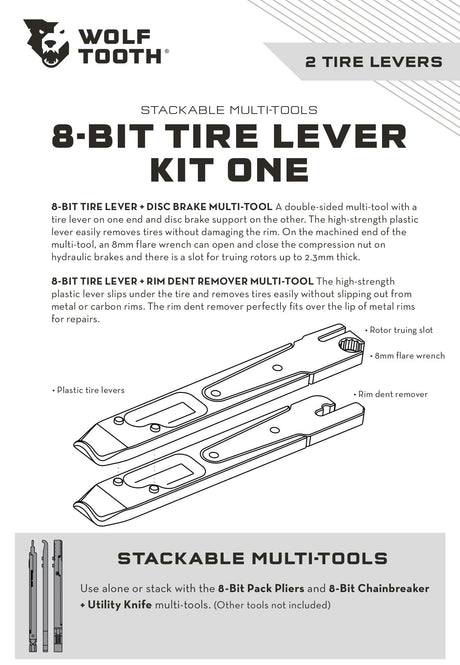 Wolf Tooth 8 - Bit Tire Lever Kit One