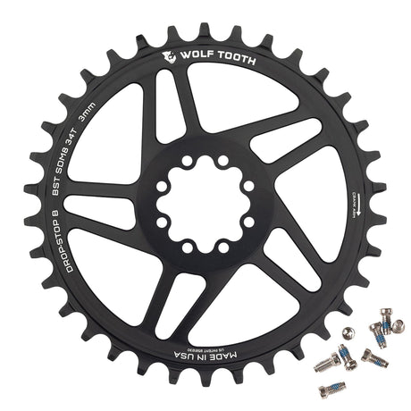 Wolf Tooth Direct Mount Chainrings for SRAM 8 - Bolt Mountain Cranks Drop - Stop B
