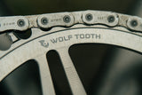 Wolf Tooth Direct Mount Chainrings for SRAM 8 - Bolt Mountain Cranks - Raw Silver Drop - Stop B (3mm Offset)