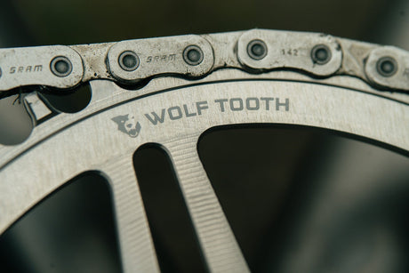 Wolf Tooth Direct Mount Chainrings for SRAM 8 - Bolt Mountain Cranks - Raw Silver Drop - Stop B (3mm Offset)