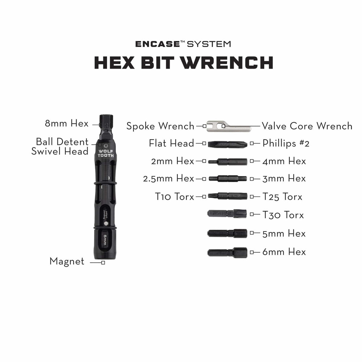 Wolf Tooth EnCase System Hex Bit Wrench Multi - Tool