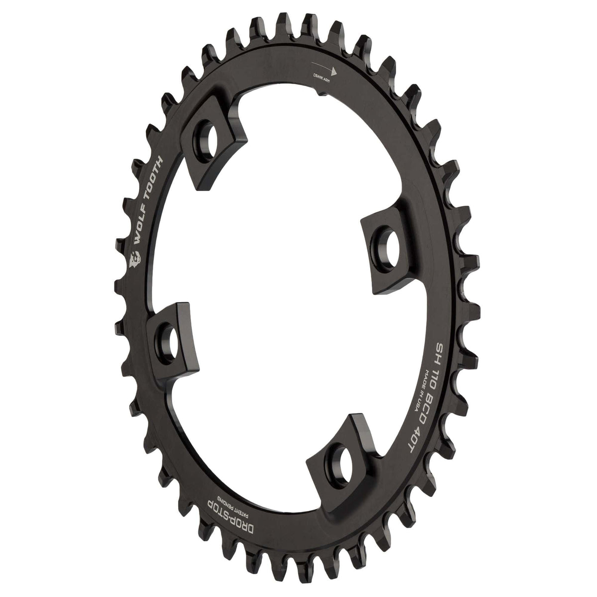 Wolf Tooth Oval 110 BCD Asymmetric 4 - Bolt Chainrings for Shimano Cranks Drop - Stop B