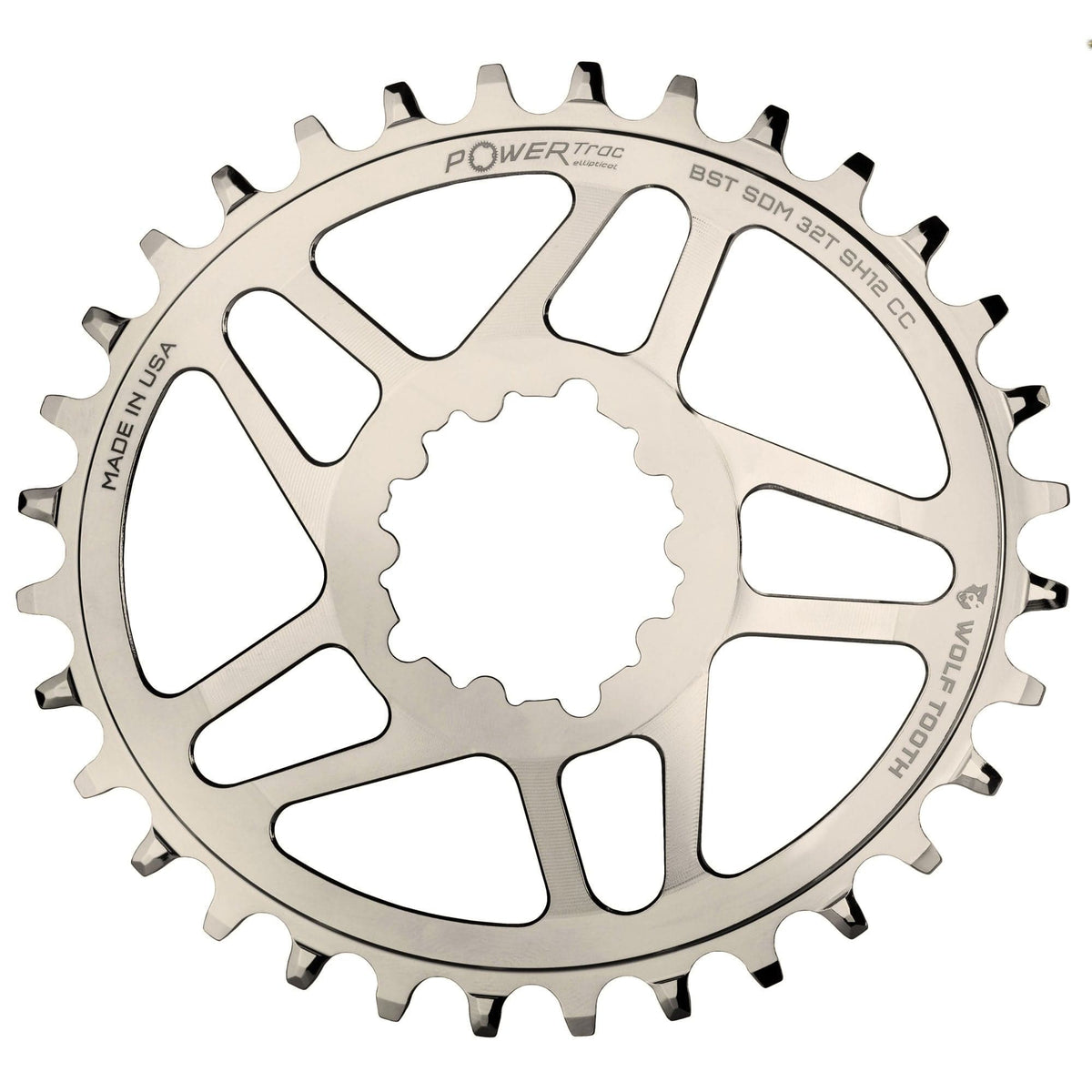 Wolf Tooth Oval Direct Mount Chainrings for Cane Creek and SRAM 3 - Bolt Cranks for Shimano 12spd Hyperglide+ Chain Nickel